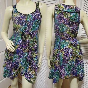 Vintage Y2K Forever 21 Sleeveless Mini Dress Multicolor Skater Surfer Chic Boho